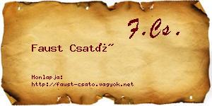 Faust Csató névjegykártya